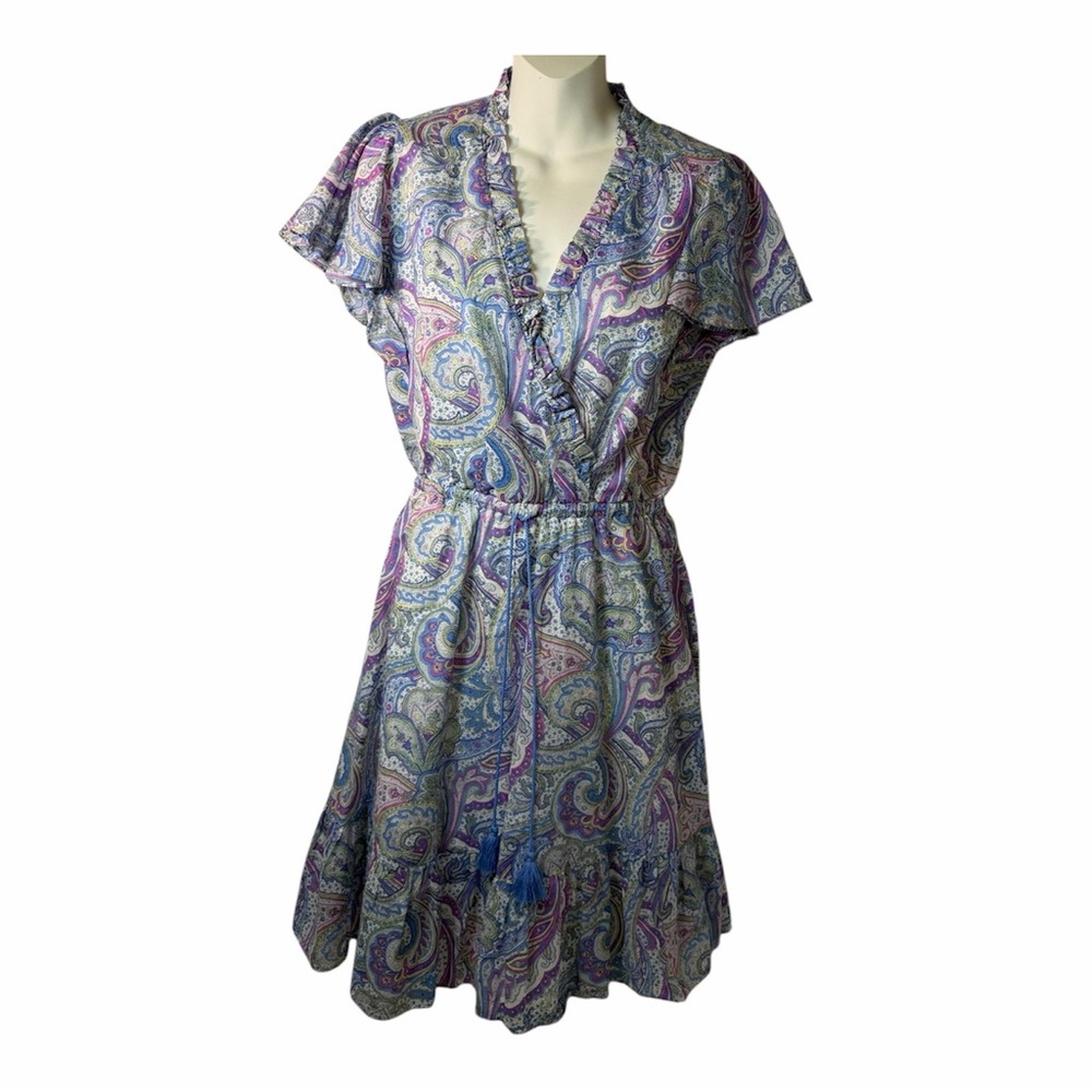 Paisley Print Dress Lauren Ralph Lauren Black Label Flutter Sleeve 6 Fit & Flare
